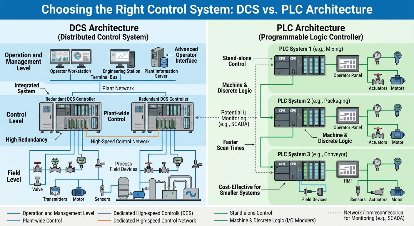 Choosing the Right Control System: DCS vs. PLC Architecture
