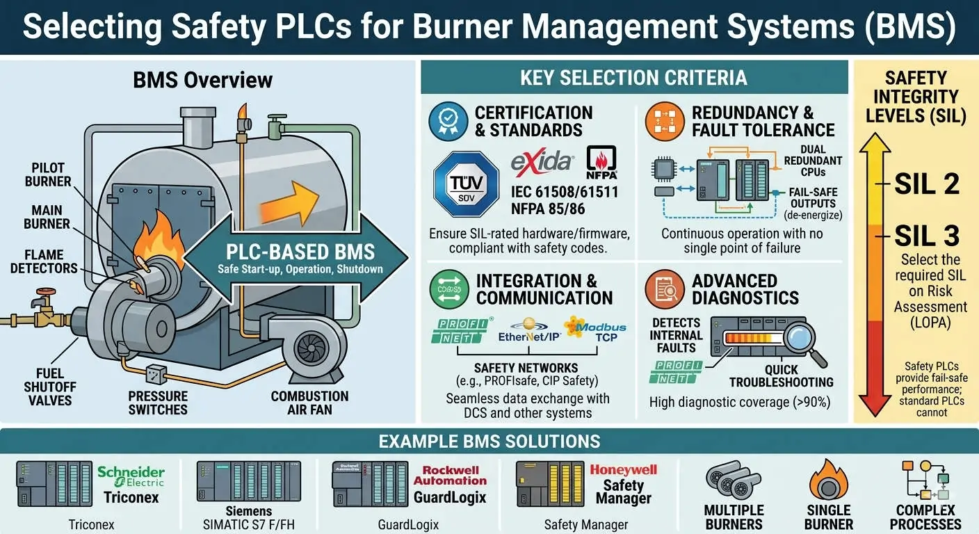 Selecting Safety PLCs for Burner Management Systems