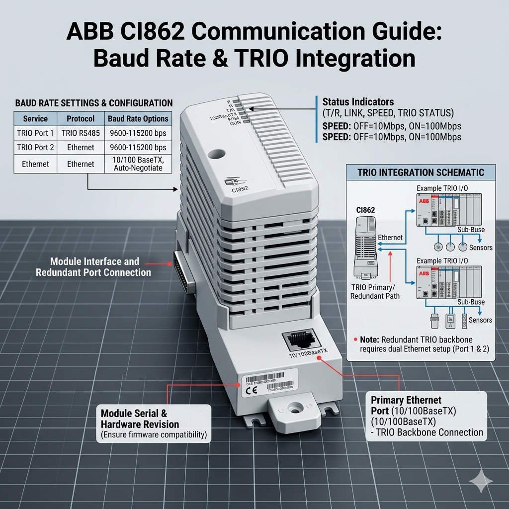 ABB CI862 Communication Guide Baud Rate TRIO Integration