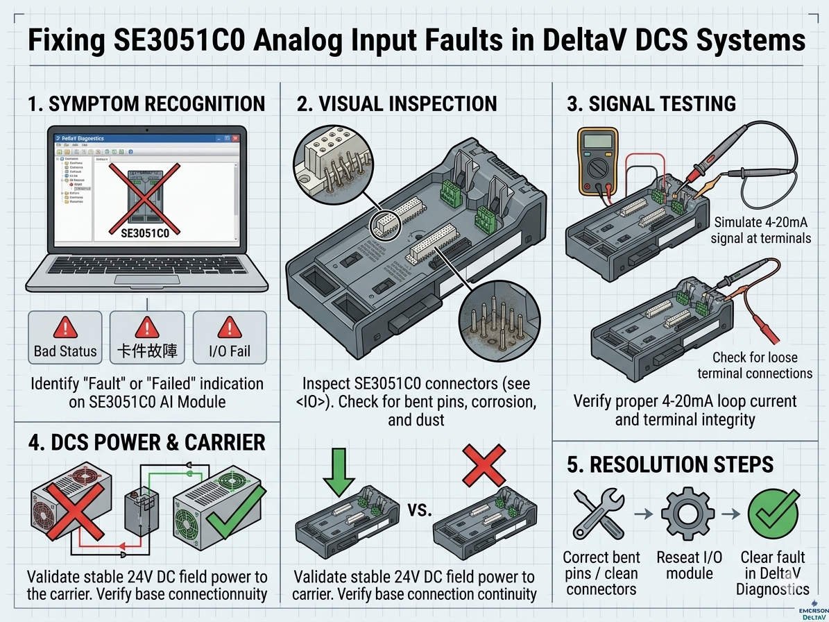 Fixing SE3051C0 Analog Input Faults in DeltaV DCS Systems