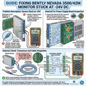 Fixing Bently Nevada 3500-42M Monitor Stuck at -24V DC_