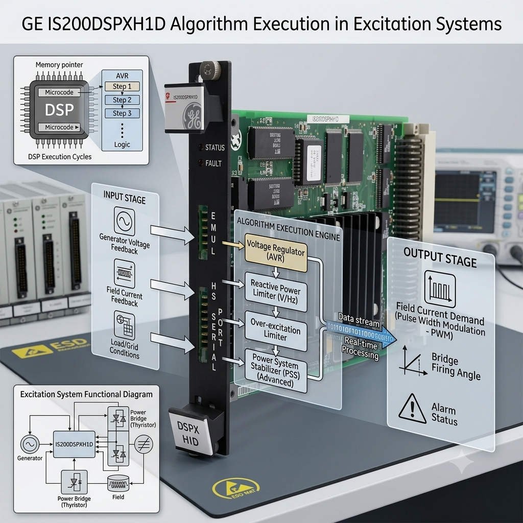 GE IS200DSPXH1D Algorithm Execution in Excitation Systems