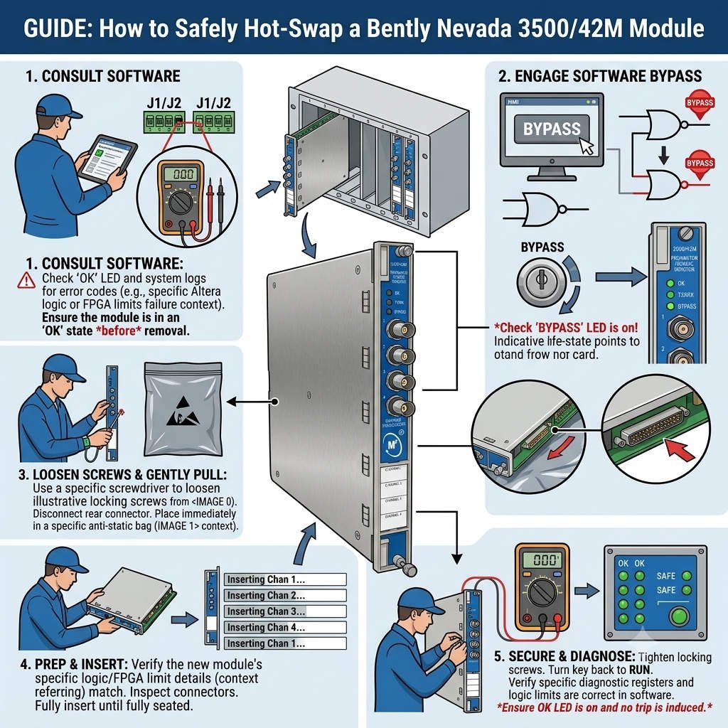How to Safely Hot-Swap a Bently Nevada 3500-42M Module_