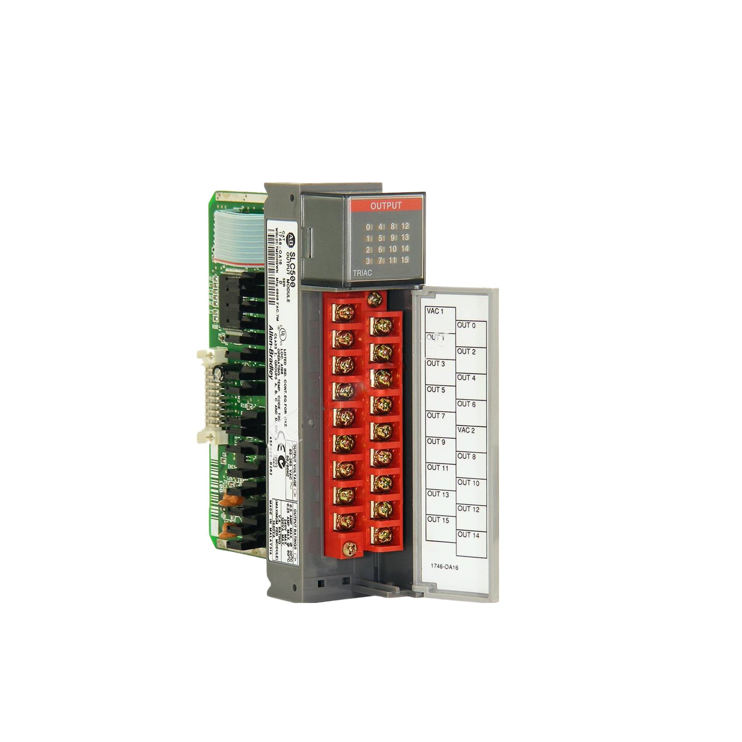 Figure 1: Front view of the Allen-Bradley 1746-IA16 industrial automation component showing its physical design and enclosure.